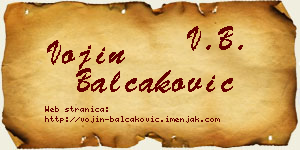 Vojin Balčaković vizit kartica